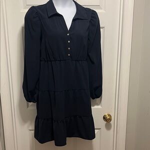 Elegant Black Button-Down Dress